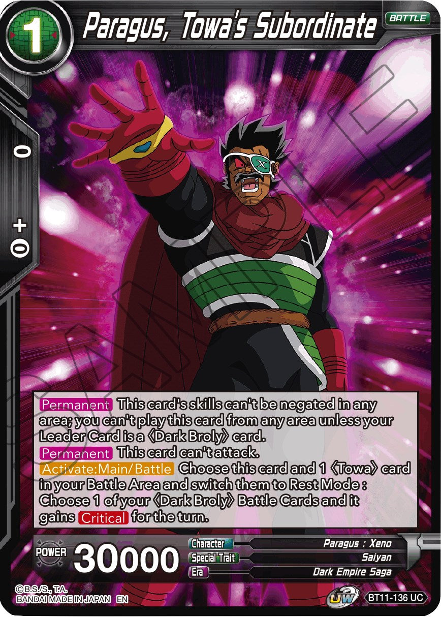 Paragus, Towa's Subordinate