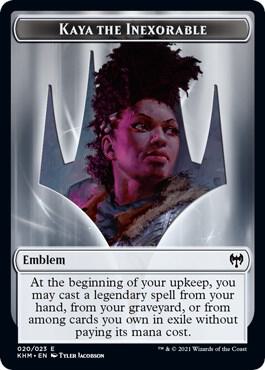 Treasure // Emblem - Kaya the Inexorable Double-Sided Token (Back)