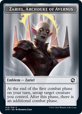 Treasure // Emblem - Zariel, Archduke of Avernus Double-Sided Token (Back)