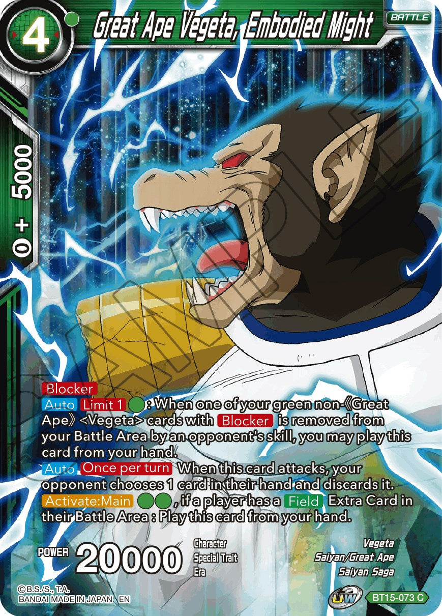 Great Ape Vegeta, Embodied Might