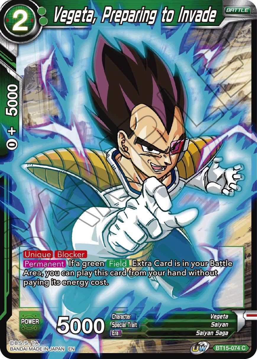 Vegeta, Preparing to Invade