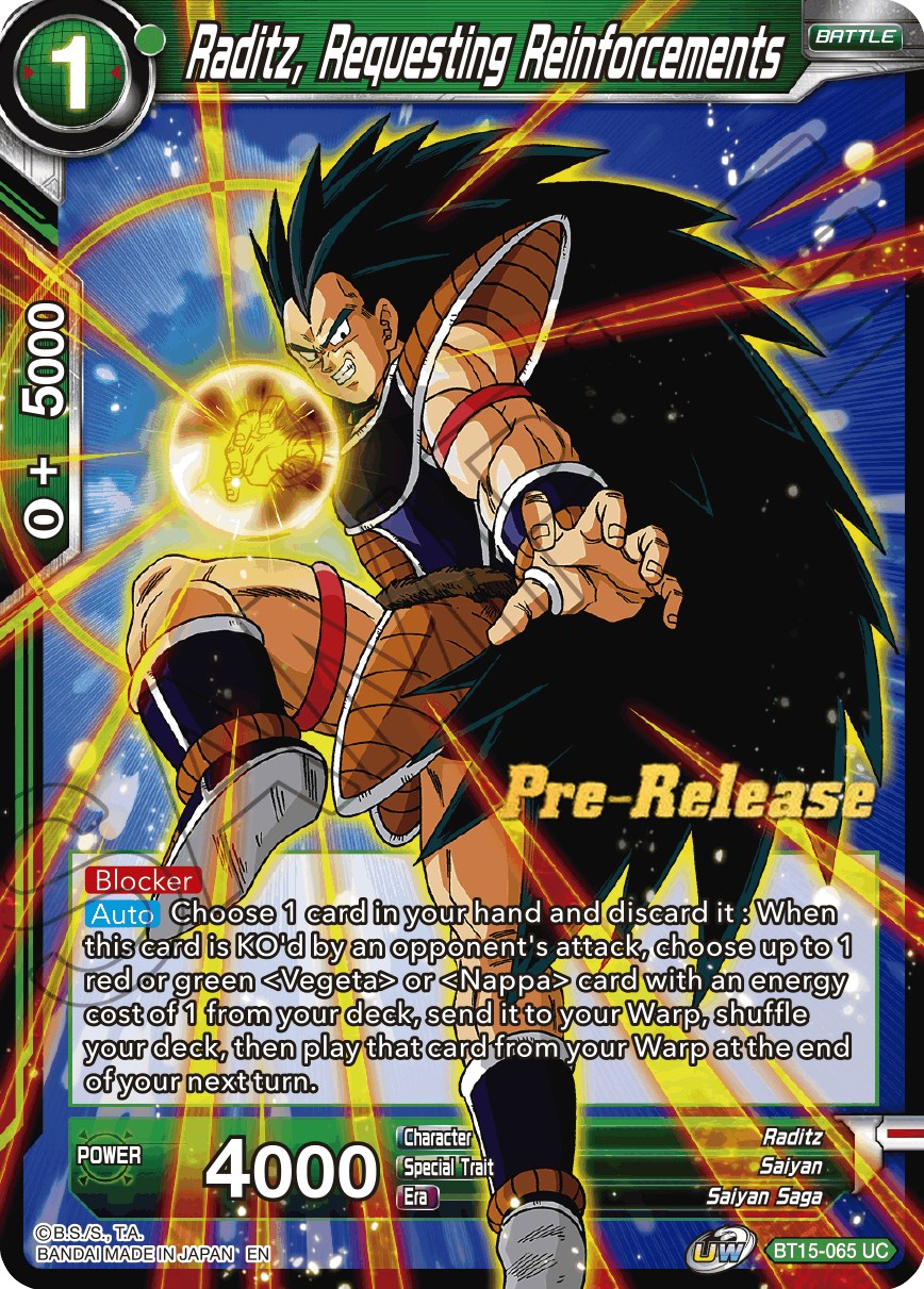 Raditz, Requesting Reinforcements