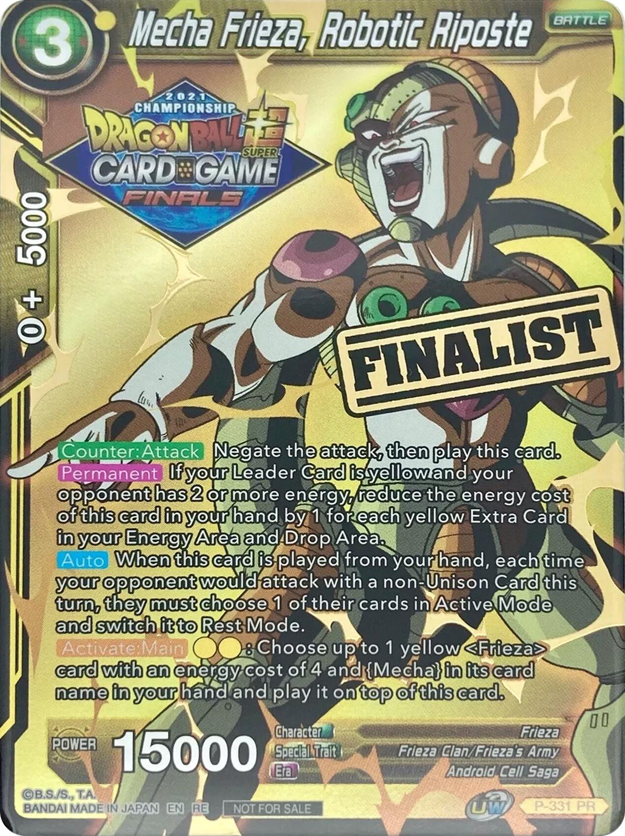 Mecha Frieza, Robotic Riposte (Championship 2021 Vault Set) (Finalist Gold Stamped)