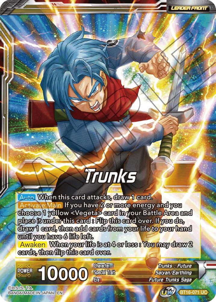 Trunks // SSB Vegeta & SS Trunks, Father-Son Onslaught (Back)