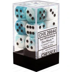 12 Dice Teal-White/Black CHX 26644