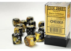 12 Dice Black-Gold/Silver CHX 26651