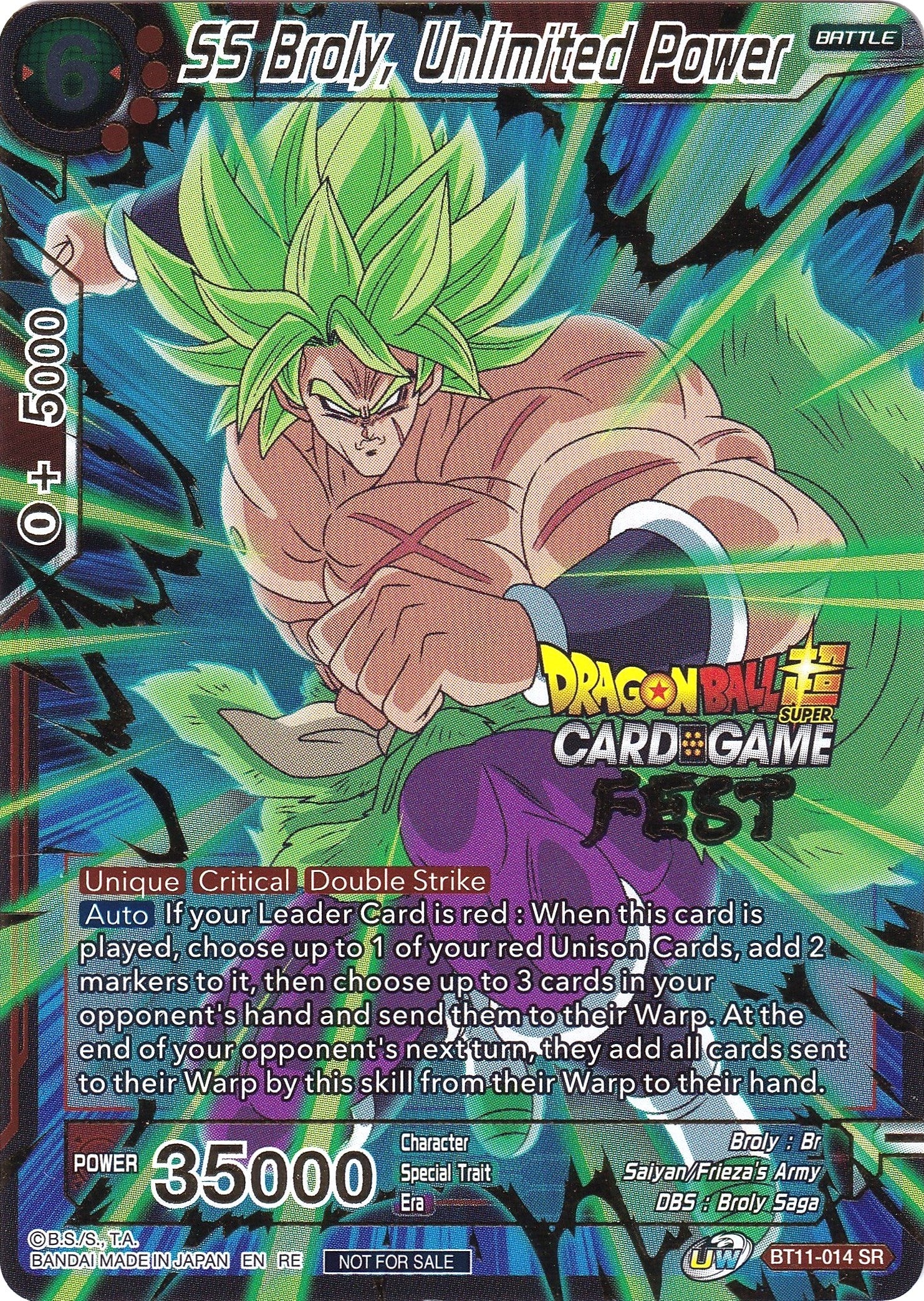 SS Broly, Unlimited Power (Card Game Fest 2022)