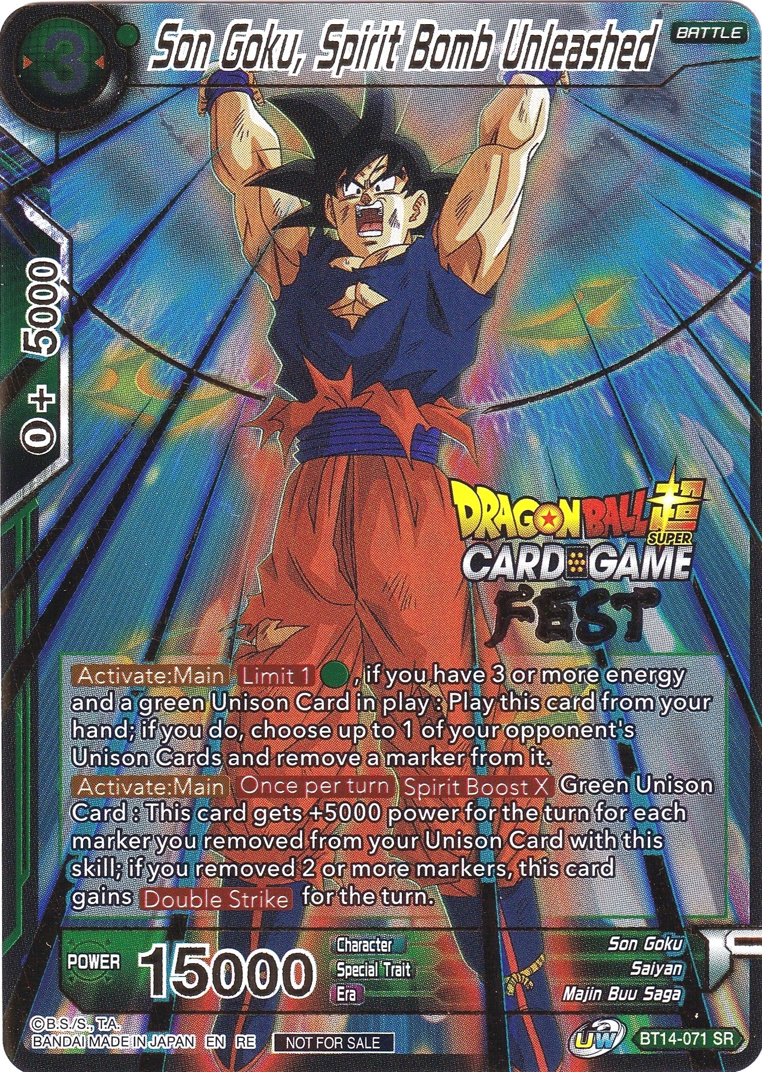 Son Goku, Spirit Bomb Unleashed (Card Game Fest 2022)