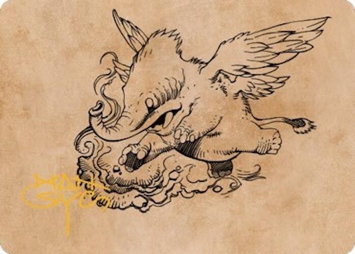 Lulu, Loyal Hollyphant Art Card (Gold-Stamped Signature)