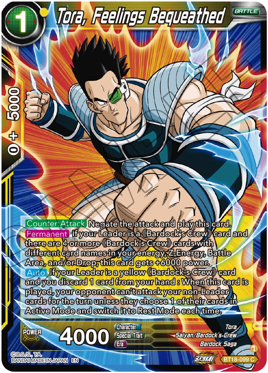 Tora, Feelings Bequeathed