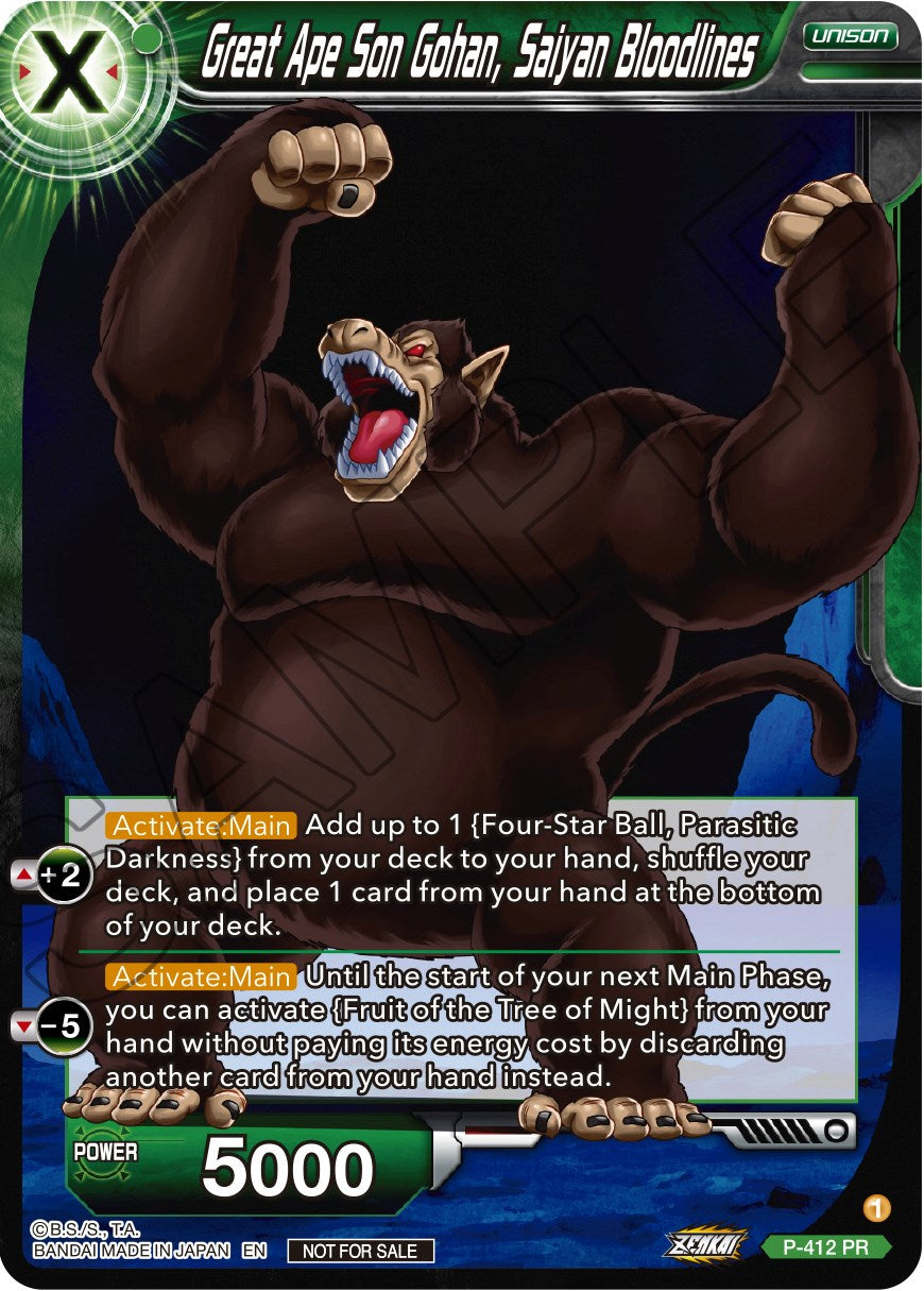 Great Ape Son Gohan, Saiyan Bloodlines (Zenkai Series Tournament Pack Vol.1)