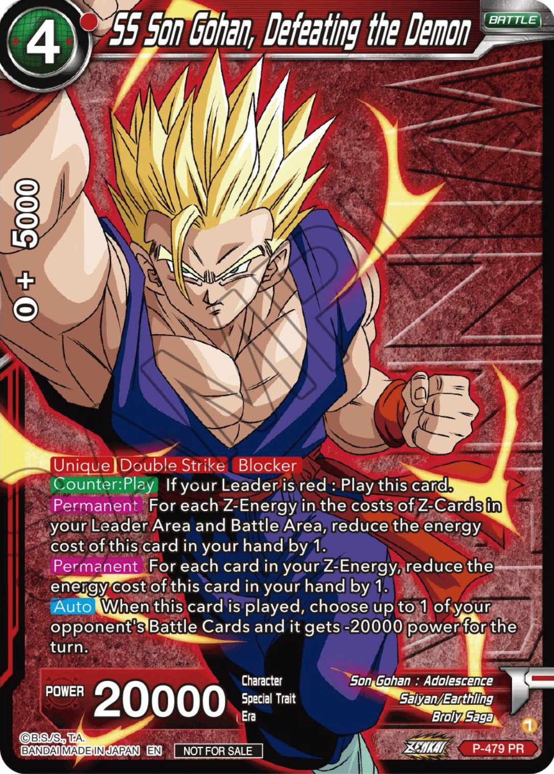 SS Son Gohan, Defeating the Demon (Zenkai Series Tournament Pack Vol.3 Winner)