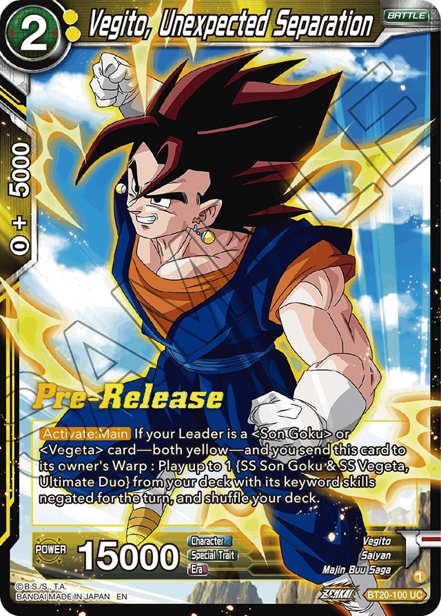 Vegito, Unexpected Separation
