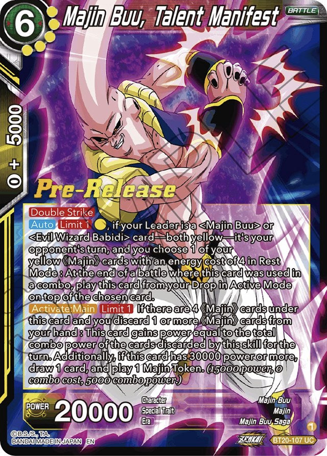 Majin Buu, Talent Manifest