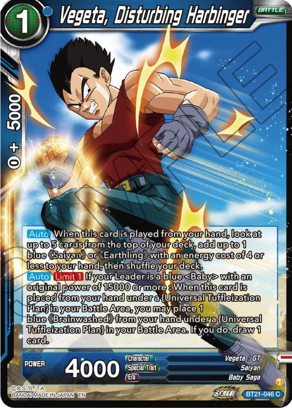 Vegeta, Disturbing Harbinger