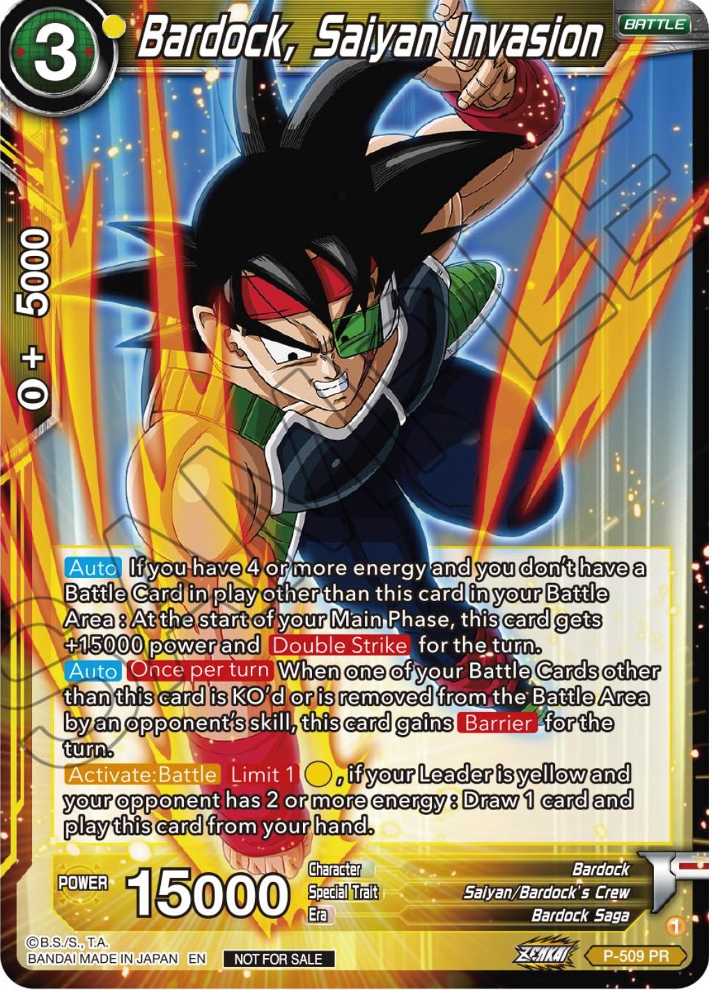 Bardock, Saiyan Invasion (Zenkai Series Tournament Pack Vol.4)