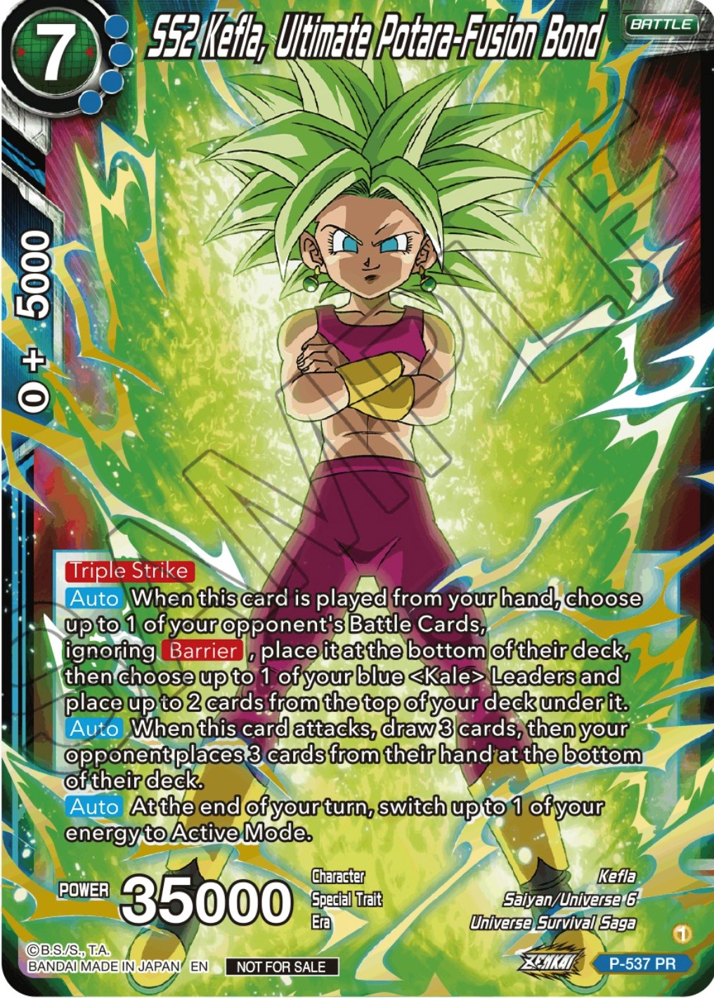 SS2 Kefla, Ultimate Potara-Fusion Bond (Championship Selection Pack 2023 Vol.2) (Gold-Stamped Silver Foil)