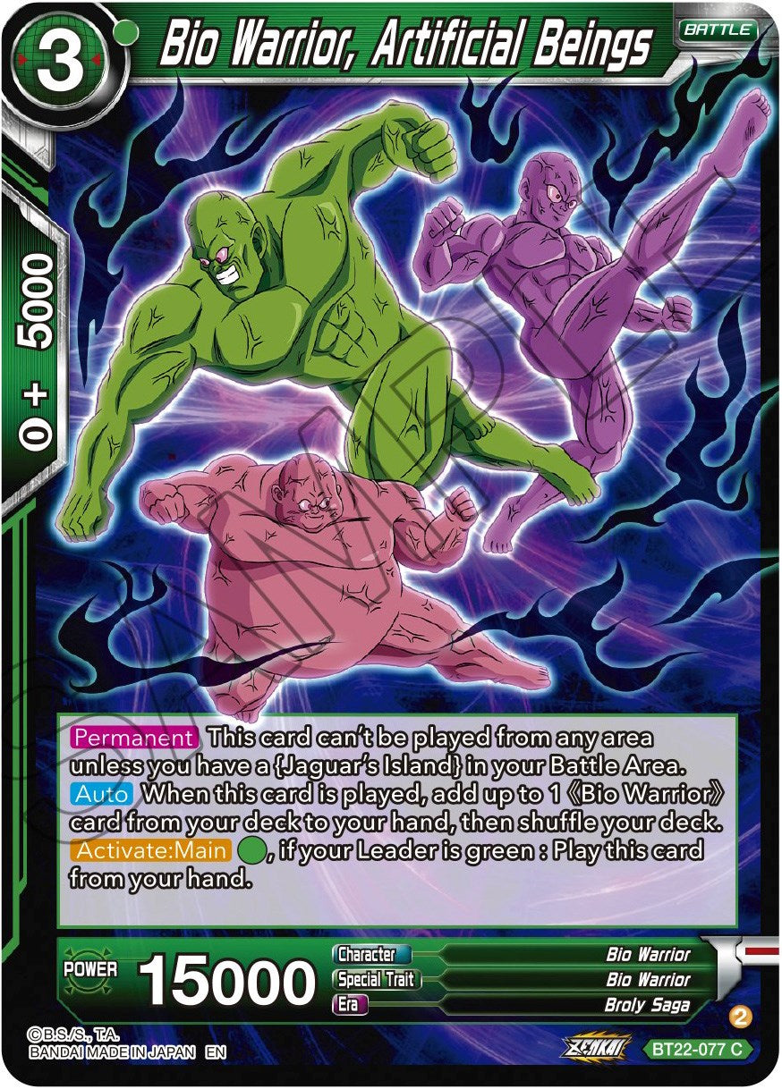 Bio Warrior, Artificial Beings