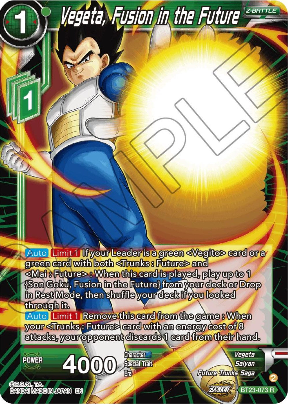 Vegeta, Fusion in the Future