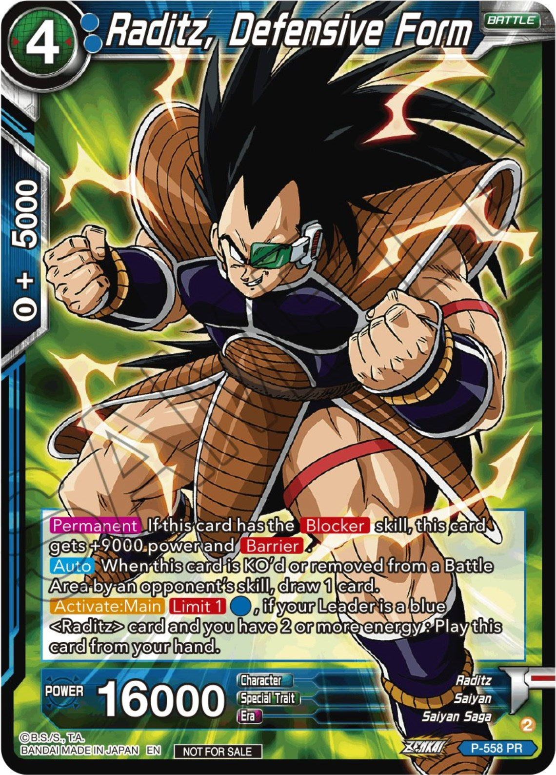 Raditz, Defensive Form (Zenkai Series Tournament Pack Vol.6)