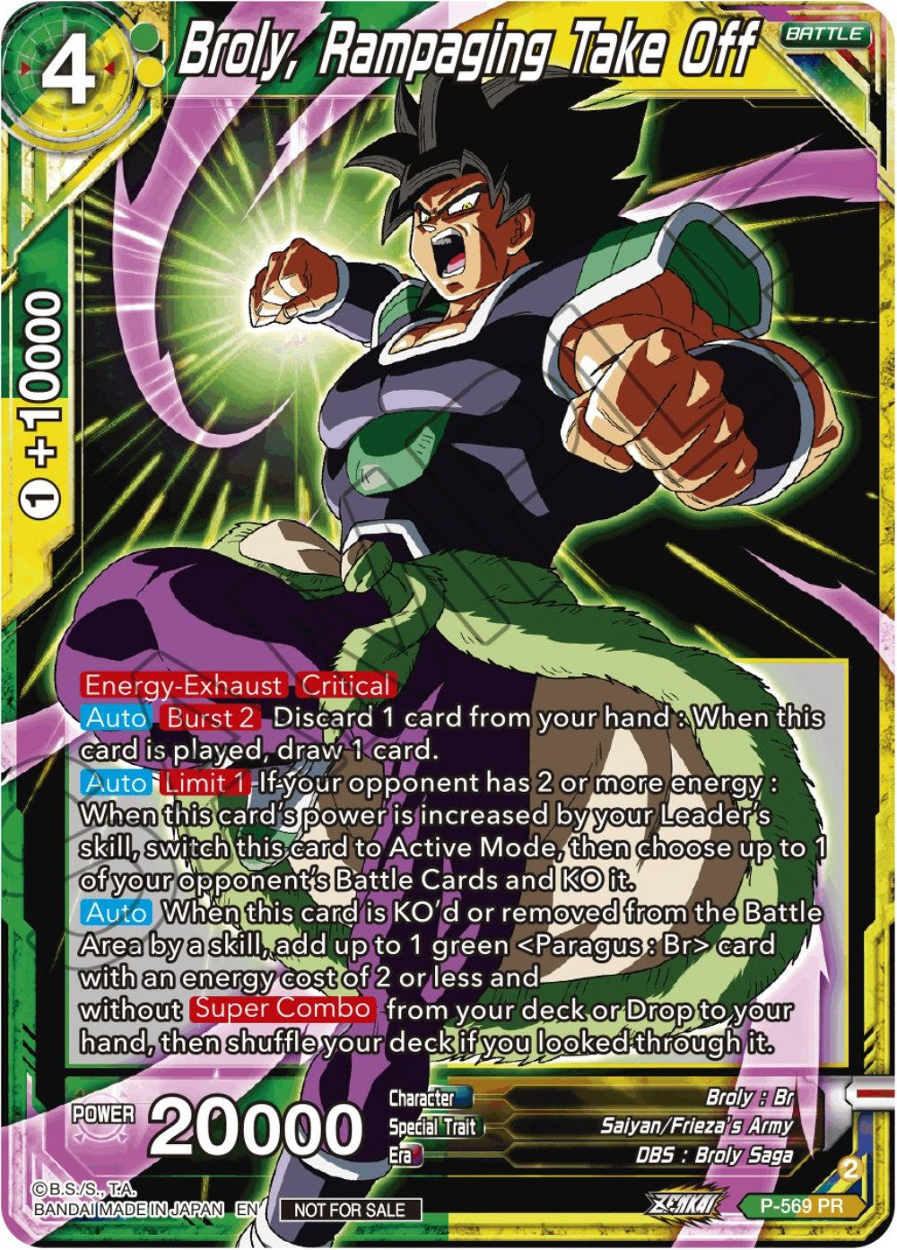 Broly, Rampaging Take Off (Zenkai Series Tournament Pack Vol.6)