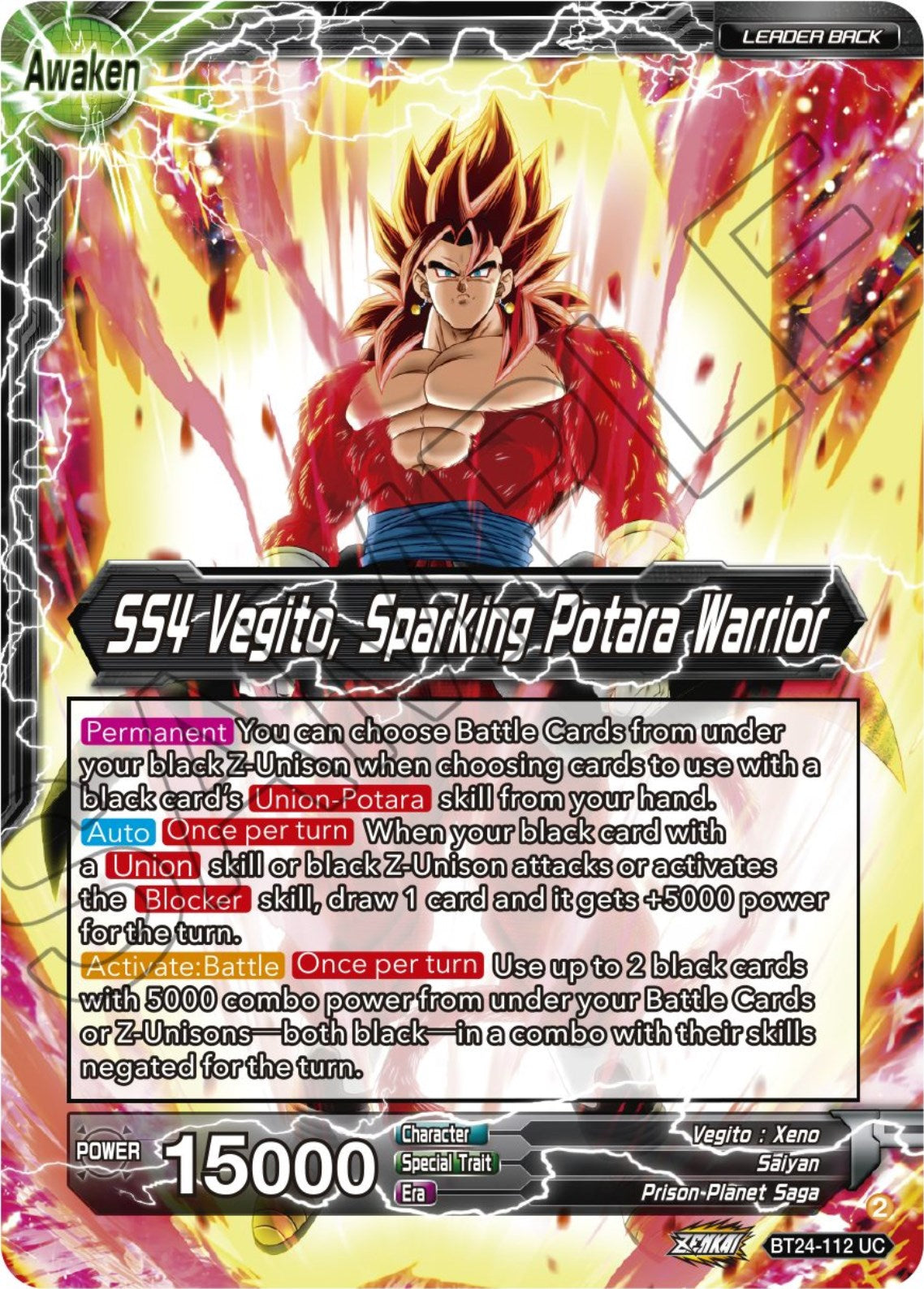 SS4 Son Goku & SS4 Vegeta // SS4 Vegito, Sparking Potara Warrior