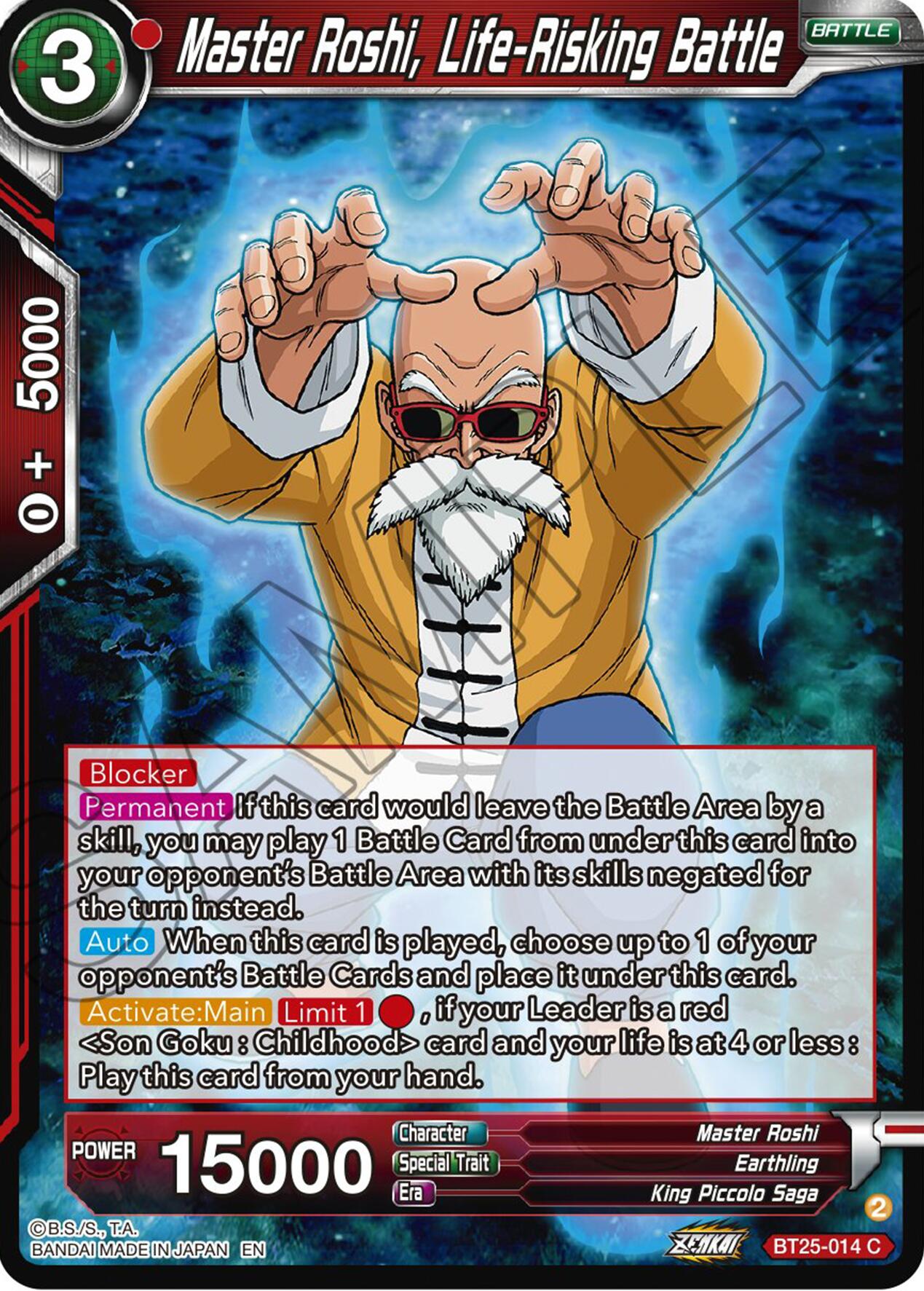 Master Roshi, Life-Risking Battle