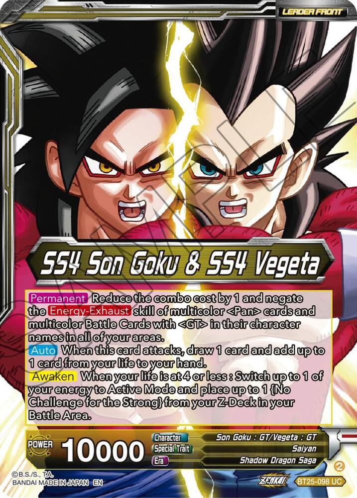 SS4 Son Goku & SS4 Vegeta // SS4 Gogeta, Strongest Fusion Explosion (Back)