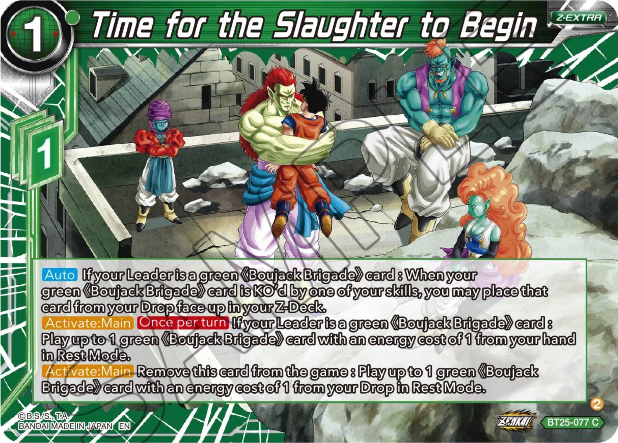 Time for the Slaughter to Begin
