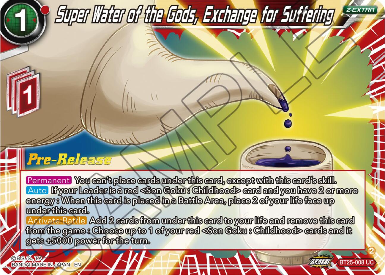 Super Water of the Gods, Exchange for Suffering