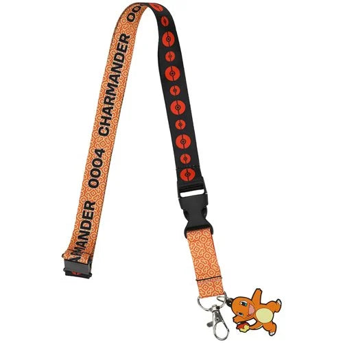 Pokemon Charmander Red Kanto Region First Partner Rubber Charm and Lanyard